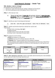 Legal Research Strategy worksheet - Library