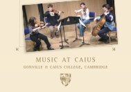 MUSIC AT CAIUS - Gonville and Caius College
