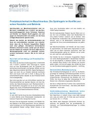 Produktesicherheit im Maschinenbau - epartners Rechtsanwälte