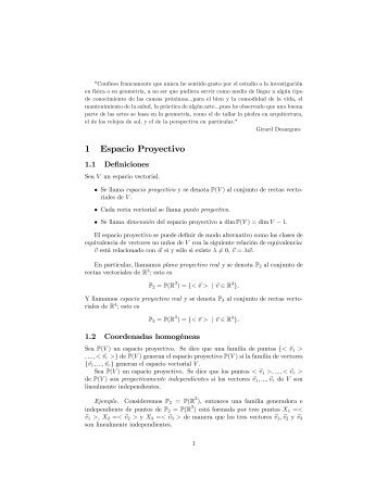 Apuntes de GeometrÃ­a Proyectiva