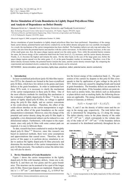 Device Simulation of Grain Boundaries in Lightly Doped Polysilicon ...