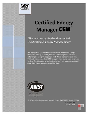 âThe most recognized and respected Certification in Energy ...