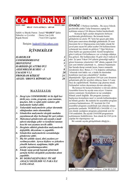 C64 Turkiye - Sayi 03 (Eylul 2003).pdf - Retro Dergi