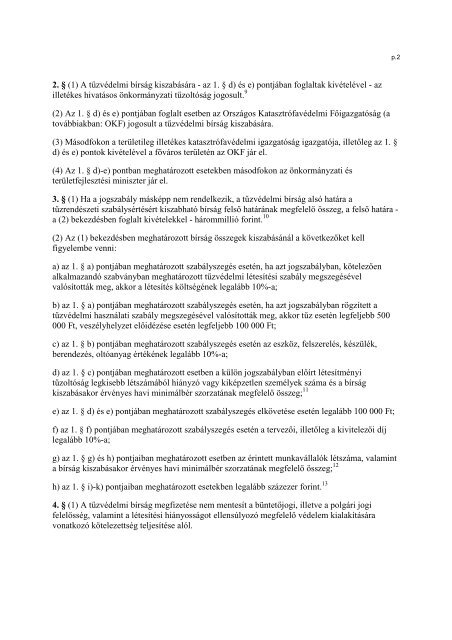 116/1996. (VII. 24.) KormÃ¡nyrendelet a tÅ±zvÃ©delmi bÃ­rsÃ¡grÃ³l