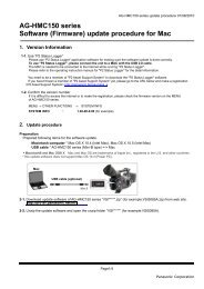 AG-HMC150 series Software (Firmware) update ... - Panasonic PASS