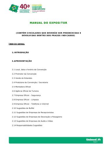 MANUAL DO EXPOSITOR - Unimed do Brasil