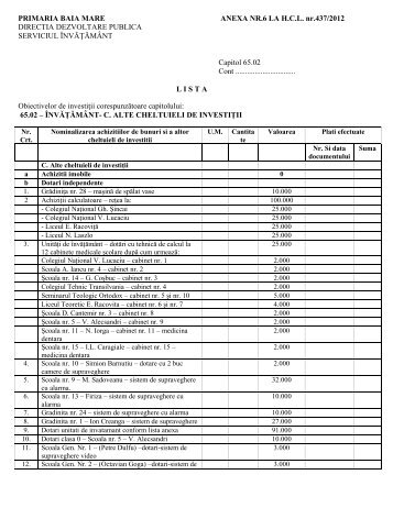 Descarcă anexa 6 la HCL 437 din 18.12.2012 - Baia Mare