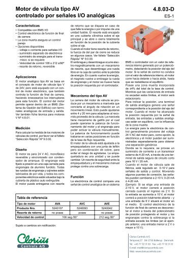 Motor de válvula tipo AV controlado por señales I ... - Clorius Controls