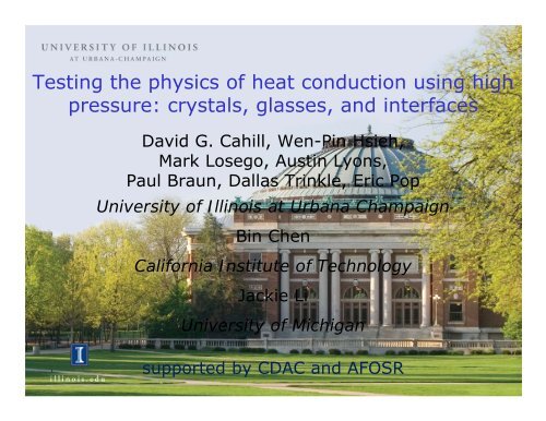 Testing the physics of heat conduction using high pressure: crystals ...