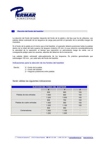 Tabla de cargas y medidas - Reformas y Rehabilitaciones