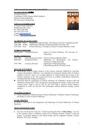 Full Curriculum Vitae from Kalin Yanbo ZHANG - The University of ...