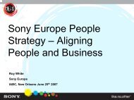 Sony Europe People Strategy â Aligning People and Business