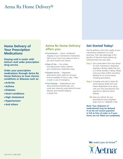 Aetna Rx Home Deliverya Aetna Medicare