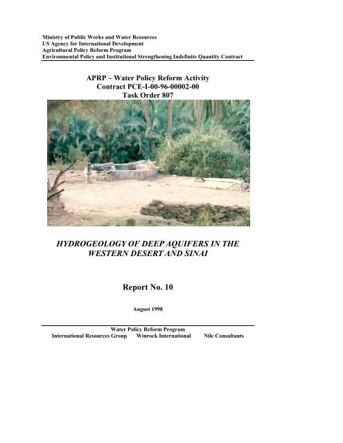 Report 10 Hydrogeology of Deep Aquifers in the Western Desert ...