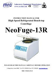 High Speed Refrigerated Bench-top Centrifuge - MRC