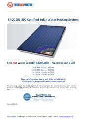SRCC OG-300 Certified Solar Water Heating System - Free Hot Water