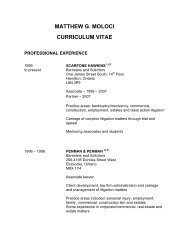 MATTHEW G. MOLOCI CURRICULUM VITAE - Class Action