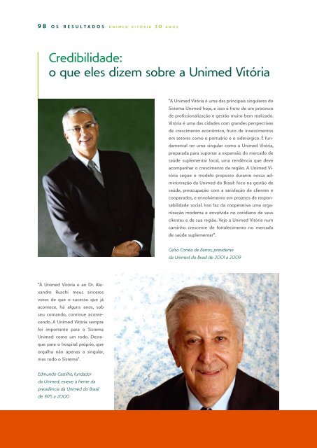 publicaÃ§Ã£o especial unimed vitÃ³ria 30 anos - Unimed do Brasil