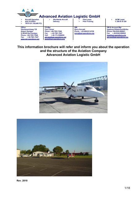 Advanced Aviation Logistic GmbH - Aal-operations.org