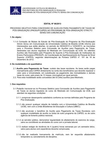edital nÂº 06/2013 processo seletivo para concessÃ£o de auxÃ­lios para ...