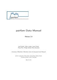 pairfam Data Manual