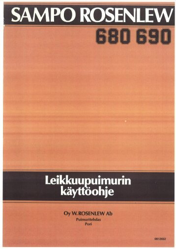 Käyttöohje SR680-690 - Sampo-Rosenlew