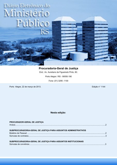 Procuradoria-Geral de JustiÃ§a - MinistÃ©rio PÃºblico - RS