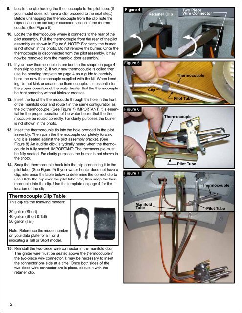 Thermocouple Replacement Instructions - American Water Heaters