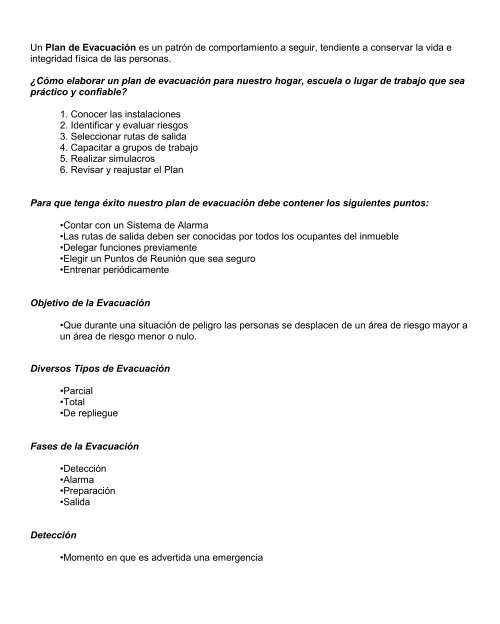 Â¿CÃ³mo elaborar un Plan de EvacuaciÃ³n? - Intranet EBC