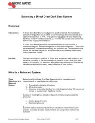 Direct Draw Draft Beer - Micro Matic USA