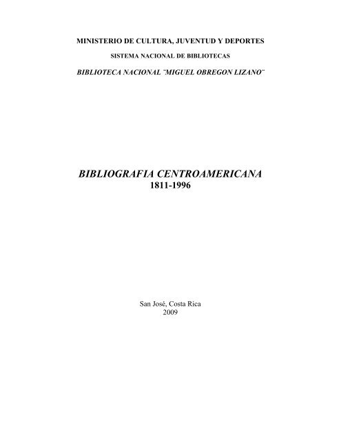 BIBLIOGRAFIA CENTROAMERICANA 1811-1996 - Sinabi