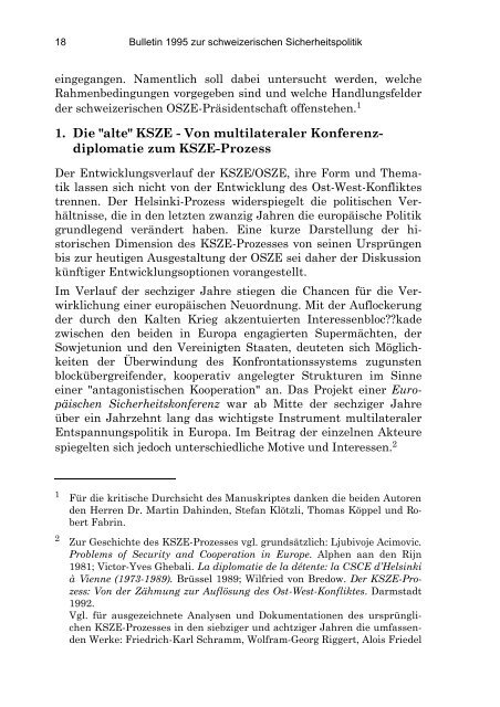 German (PDF) - Center for Security Studies (CSS) - ETH Zürich