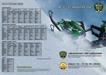 arctic cat snöskoter 2012 snabbfakta 2012 handla i tid