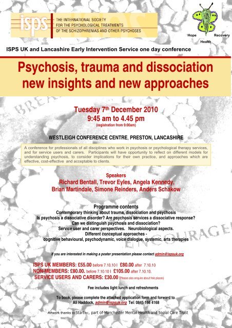 Psychosis, trauma and dissociation new insights and new ... - ISPS-US