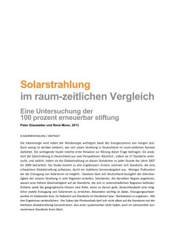 Solarstrahlung im raumzeitlichen Vergleich - 100% erneuerbar