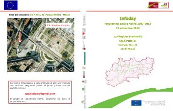 Info Day Milano - Alpine Space Programme