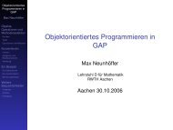 Objektorientiertes Programmieren in GAP