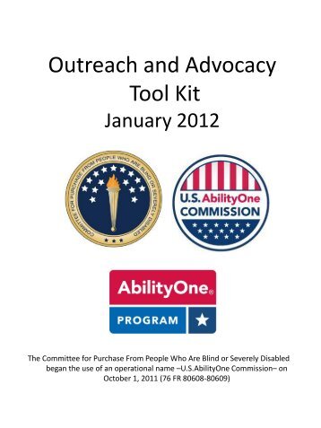 Outreach and Advocacy Tool Kit (PDF) - AbilityOne