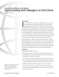 Communicating God's Message in an Oral Culture - International ...
