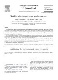 Modelling of reciprocating and scroll compressors ModÃ©lisation des ...