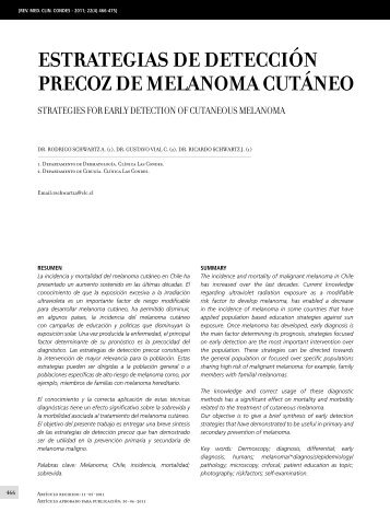 ESTRATEGIAS DE DETECCIÃ³N PRECOZ DE MELANOMA CUTÃ¡NEO