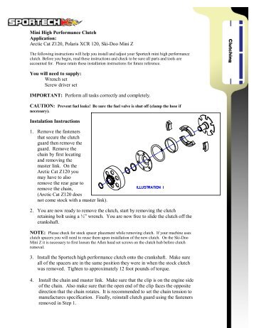 Mini High Performance Clutch Application: Arctic Cat Z120, Polaris ...