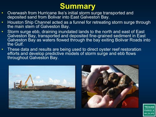 The Impact of Hurricane Ike on Oyster Reefs in Galveston Bay and ...