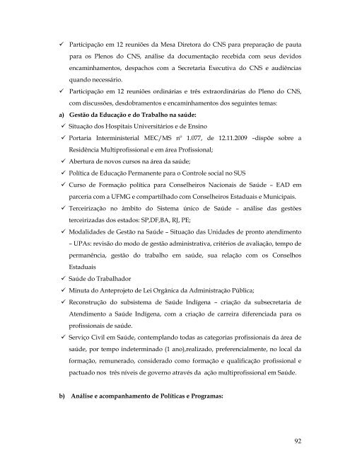 Relatório de Atividades CFESS - 2010