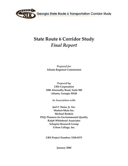 State Route 6 Corridor Study Final Report - Cobb County Government