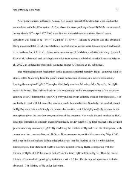 FATE OF MERCURY IN THE ARCTIC Michael Evan ... - COGCI