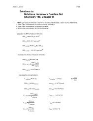 Solutions to: Solutions Homework Problem Set Chemistry 146 ...