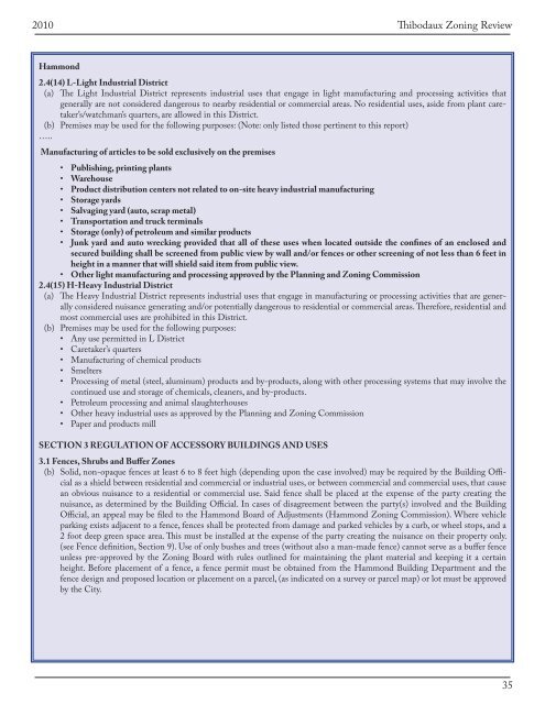 City of Thibodaux Zoning Review - South Central Planning ...