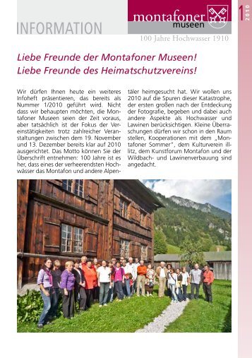 Liebe Freunde des Heimatschutzvereins! - Stand Montafon