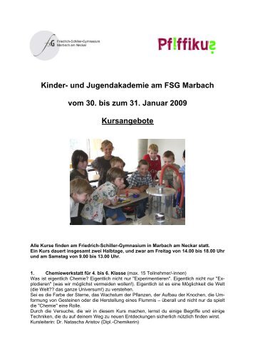 Kinder- und Jugendakademie am FSG Marbach ... - Ingvelde Scholz